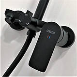 Душова система із змішувачем виливом DUSEL LACIO Black Matt стійка для душу латуна, фото 10