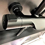 Душова система із змішувачем термостатом та виливом DUSEL CENTRO Thermostatic Black чорна душова стійка, фото 4