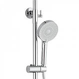 Душова система із змішувачем виливом DUSEL DALLAS Chrome душова стійка латунна, фото 2