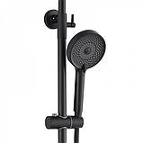 Душова система із змішувачем та виливом DUSEL DALLAS Black чорна душова стійка латунна, фото 2