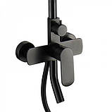 Душова система із змішувачем та виливом DUSEL DALLAS Black чорна душова стійка латунна, фото 4