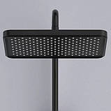Душова система із змішувачем виливом та підсвічуванням DUSEL POUR Black Smart чорна душова стійка з поличкою, фото 4