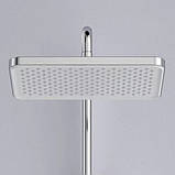 Душова система із змішувачем виливом та підсвічуванням DUSEL POUR Chrome Smart стійка для душу з поличкою, фото 6