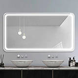 Дзеркало DUSEL 100х75см LED підсвічування DE-M0065D Silver сенсорне увімкнення підігрів, фото 2