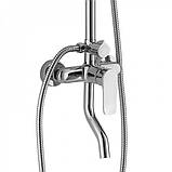 Душова система із змішувачем виливом DUSEL RUBI Chrome стійка для душу з регульованою верхньою лійкою латунна, фото 2