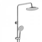 Душова система із змішувачем виливом DUSEL RUBI Chrome стійка для душу з регульованою верхньою лійкою латунна, фото 3