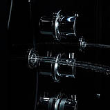 Гідромасажний паровий бокс 120х85х223 см GOLSTON G-U692BB чорний прямокутний низький піддон лівосторонній, фото 4