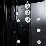 Гідромасажний паровий бокс 120х85х223 см GOLSTON G-U692BB чорний прямокутний низький піддон лівосторонній, фото 9