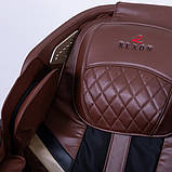 Масажне крісло REXON BROOKLYN з функцією 4D BROWN коричневий для дому та офісу, фото 5