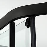 Душовий бокс без даху 90х90х210 см DUSEL GLARE Black п'ятикутний розсувна душова кабіна прозоре скло, фото 2