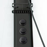 Душовий бокс без даху 90х90х210 см DUSEL GLARE Black п'ятикутний розсувна душова кабіна прозоре скло, фото 4