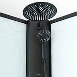 Душовий бокс без даху 90х90х210 см DUSEL GLARE Black п'ятикутний розсувна душова кабіна прозоре скло, фото 6