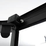 Душовий бокс без даху 90х90х210 см DUSEL GLARE Black п'ятикутний розсувна душова кабіна прозоре скло, фото 7