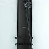 Душовий бокс без даху 90х90х210 см DUSEL GLARE Black п'ятикутний розсувна душова кабіна прозоре скло, фото 8