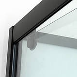 Душовий бокс без даху 90х90х210 см DUSEL GLARE Black п'ятикутний розсувна душова кабіна прозоре скло, фото 9