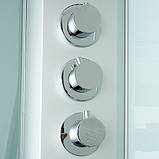 Душовий бокс без даху 90х90х210 см DUSEL HIKE Satin квадратний розсувна душова кабіна прозоре скло, фото 2