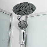 Душовий бокс без даху 90х90х210 см DUSEL HIKE Satin квадратний розсувна душова кабіна прозоре скло, фото 4