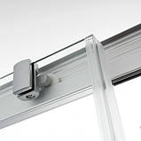 Душовий бокс без даху 90х90х210 см DUSEL HIKE Satin квадратний розсувна душова кабіна прозоре скло, фото 7