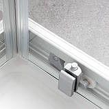 Душовий бокс без даху 90х90х210 см DUSEL HIKE Satin квадратний розсувна душова кабіна прозоре скло, фото 8