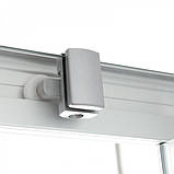 Душовий бокс без даху 90х90х210 см DUSEL HIKE Satin квадратний розсувна душова кабіна прозоре скло, фото 9