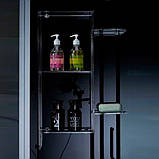 Гідромасажний паровий бокс 120х85х223 см GOLSTON G-U692BB чорний прямокутний низький піддон лівосторонній, фото 5