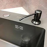 Кухонна мийка правостороння DUSEL з нержавіючої сталі SS304 DS50678-2RNG 78х49х23 з PVD покриттям Nano Grey, фото 3