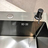Кухонна мийка з неіржавкої сталі SS304 DS50963-1LNB 630*500*230 Left (Nano Black), фото 7