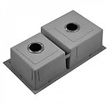 Кухонна мийка правосторонняя DUSEL з нержавіючої сталі SS304 DS50878-2RN 78х43х22 з PVD покриттям Nano Black, фото 3