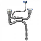 Кухонна мийка правосторонняя DUSEL з нержавіючої сталі SS304 DS50878-2RN 78х43х22 з PVD покриттям Nano Black, фото 6