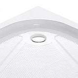 Душовий піддон 80х80х15 см Dusel D202 R напівкруглий акриловий з ніжками сифоном, фото 2