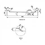 Душовий піддон 80х80х15 см Dusel D202 R напівкруглий акриловий з ніжками сифоном, фото 5
