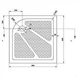 Душовий піддон 90х90х15 см Dusel D102 R квадратний акриловий з ніжками сифоном, фото 5