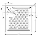 Душовий піддон 100х100х15 см Dusel D102 R квадратний акриловий з ніжками сифоном, фото 5