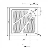 Душовий піддон 80х80х15 см Dusel D102 R квадратний акриловий з ніжками сифоном, фото 5