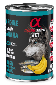 Вологий корм для собак Alpha Spirit Sardine with Banana сардіна, банан 400г