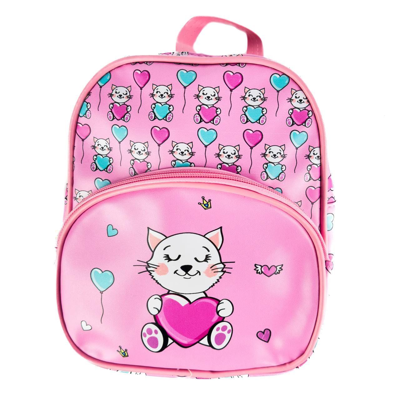 Рюкзак класичний 4 л Котики 216 дитячий 20 х 24 х 8 см шкірзам рожевий, фото 1