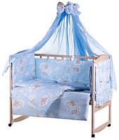 Детский постельный комплект Qvatro Lux Эконом (8 элем.,не подогнанный рисунок на ткани) голубой