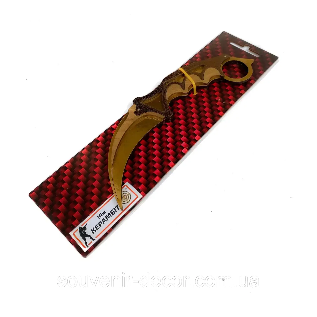 Дерев'яний Дитячий Ніж Керамбит GOLD з STANDOFF 2, іграшкова зброя, фото 1