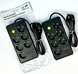 Подовжувач мережевий UA Power F17U 3USB на 6 розеток, 2 м, чорний, фото 2