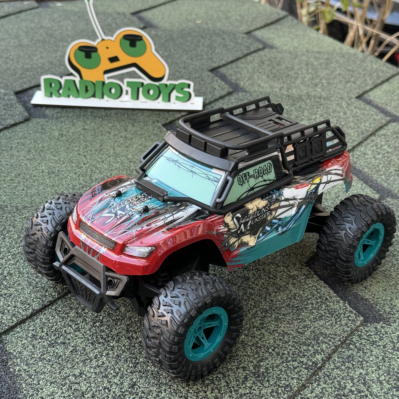 Монстр трак на радіоуправлінні DISRAPTOR-SKELETON Green | Машинки на пульті управління | Джип на радіокеруванні, фото 1