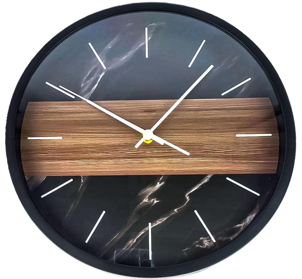 Годинник настінний круглий Wonder Time Wood Line. Діаметр 29,5 см. Плавальний баланс.