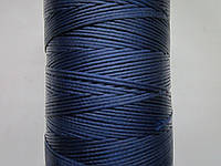 Нить вощёная плоская 1,1 мм тёмно - синяя 500 метров