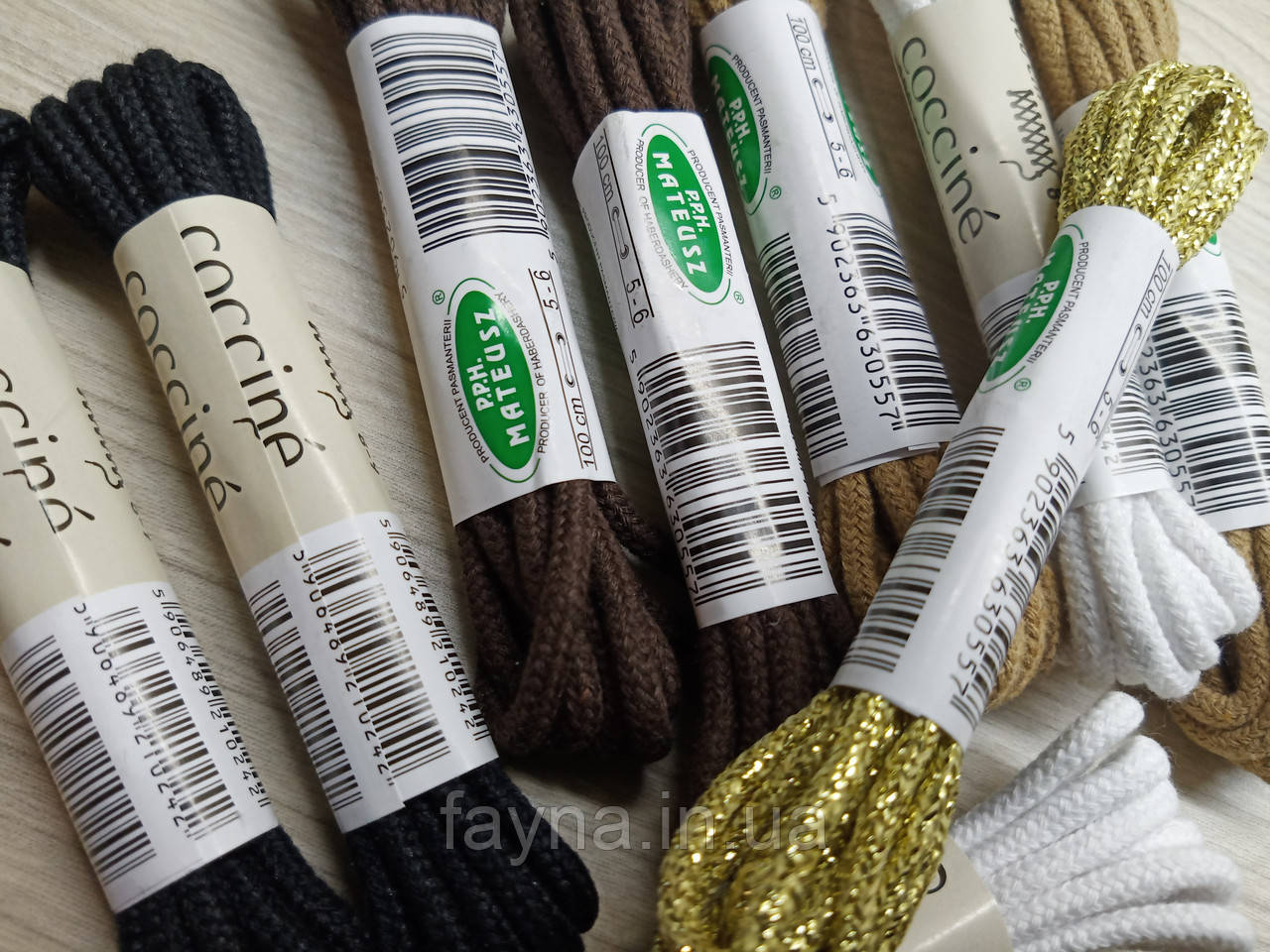 Шнурки 4мм х/б круглі Coccine, L = 100 см