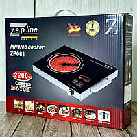 Інфрачервона плита електрична Zepline ZP-061, Електроплита одноконфоркова сенсорна настільна для дому