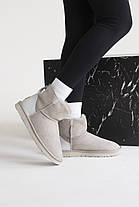 Зимові Жіночі Черевики UGG Classic Mini Zip Chromium Ligth Grey / УГГ Класік Міні Зіп Хроміум Світло Сірі, фото 6