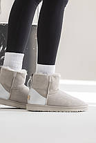 Зимові Жіночі Черевики UGG Classic Mini Zip Chromium Ligth Grey / УГГ Класік Міні Зіп Хроміум Світло Сірі, фото 3