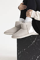 Зимові Жіночі Черевики UGG Classic Mini Zip Chromium Ligth Grey / УГГ Класік Міні Зіп Хроміум Світло Сірі, фото 5