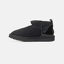 Зимові Жіночі Черевики UGG Classic Ultra Mini Black Metallic / УГГ Класік Ультра Міні Металік Чорні, фото 4