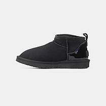 Зимові Жіночі Черевики UGG Classic Ultra Mini Black Metallic / УГГ Класік Ультра Міні Металік Чорні, фото 3