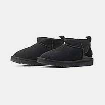 Зимові Жіночі Черевики UGG Classic Ultra Mini Black Metallic / УГГ Класік Ультра Міні Металік Чорні, фото 5